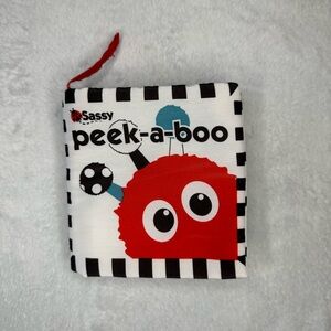Sassy Peek-A-Boo Activity Book in Black/White/Red Crinkle Pages Sensory Play